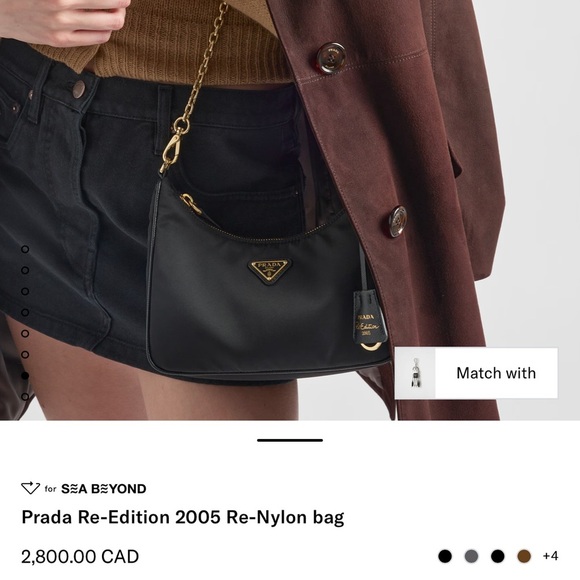 Vintage Prada black nylon Tessuto lucite handle shoulder bag - Picture 11 of 12